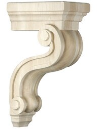 Scroll Design Corbel in 2 Sizes with Choice of Wood